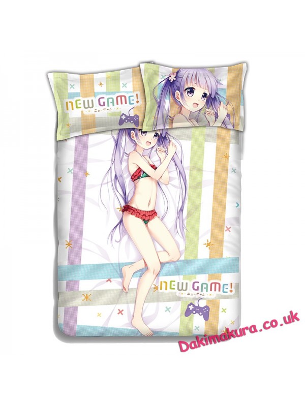 SUZUKAZE AOBA-NEW GAME Japanese Anime Bed Blanket Duvet Cover with Pillow Covers