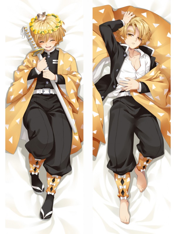 Kimetsu no Yaiba Agatsuma Zenitsu Anime Dakimakura Japanese Love Body Pillow Cover