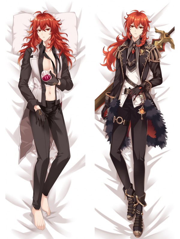 Genshin Impact Diluc Anime Dakimakura Japanese Hugging Body Pillow Cover