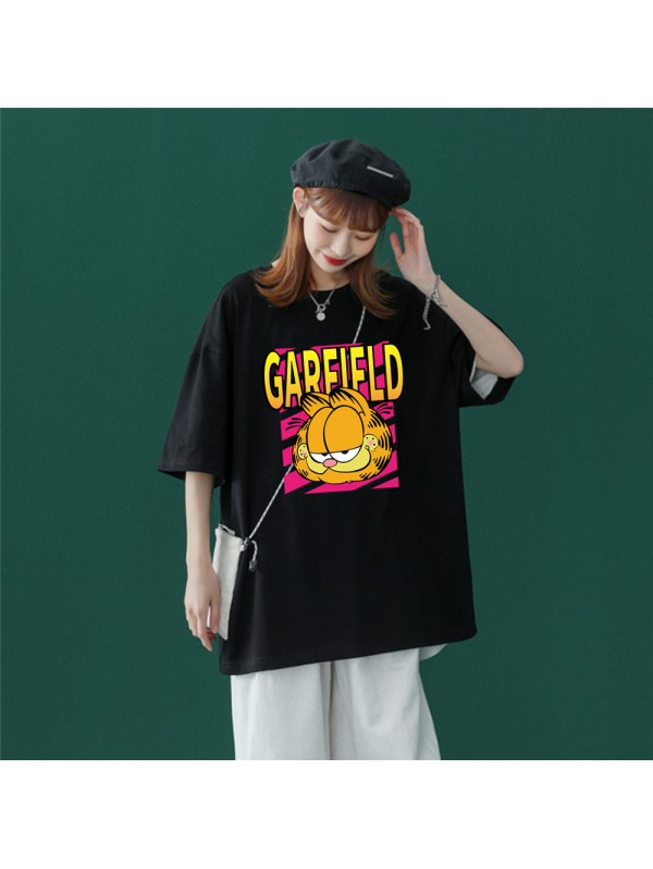 The Garfield Show 4 Unisex Mens/Womens Short Sleeve T-shirts Fashion Printed Tops Cosplay Costume