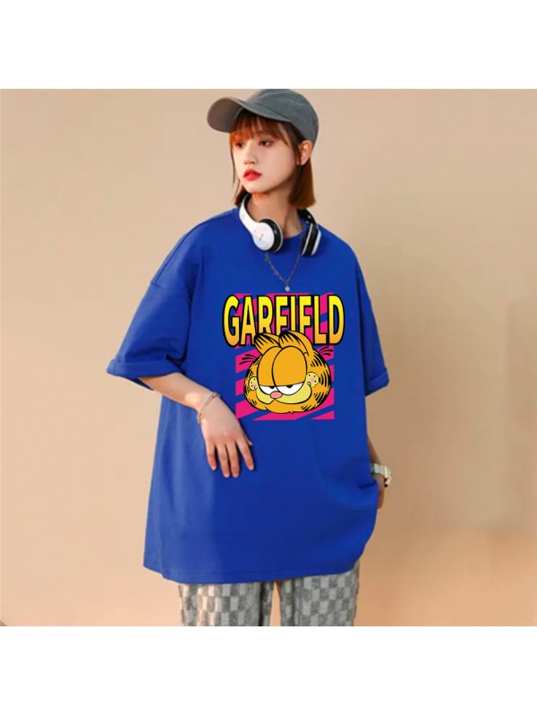 The Garfield Show 6 Unisex Mens/Womens Short Sleeve T-shirts Fashion Printed Tops Cosplay Costume