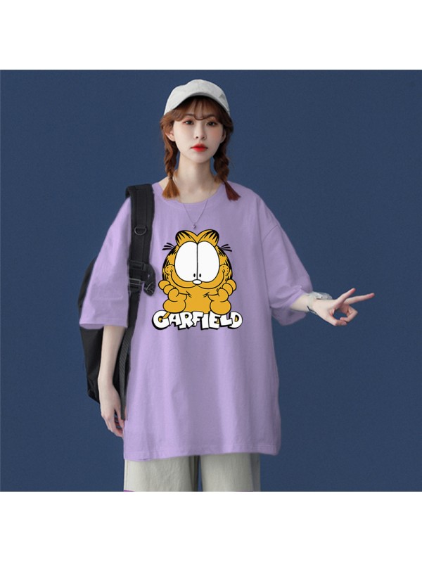 Garfield 7 Unisex Mens/Womens Short Sleeve T-shirts Fashion Printed Tops Cosplay Costume