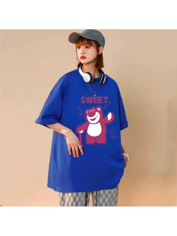 Sweet Bear Blue Unisex Mens/Womens Short Sleeve T-shirts Fashion Printed Tops Cosplay Costume