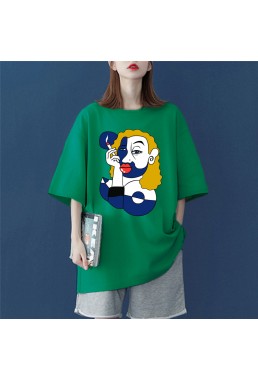 Smoking Women Green Unisex Mens/Womens Short Sleeve T-shirts Fashion Printed Tops Cosplay Costume