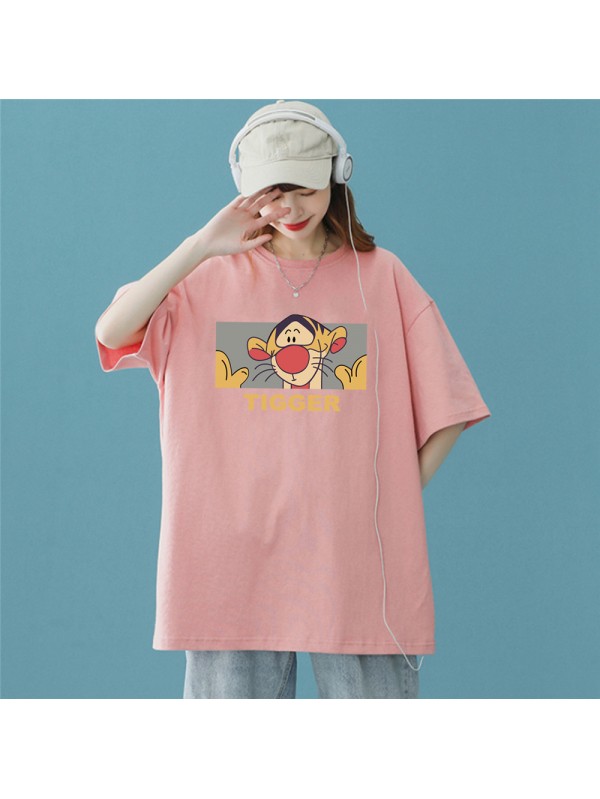 My Friends Tigger Pink Unisex Mens/Womens Short Sleeve T-shirts Fashion Printed Tops Cosplay Costume