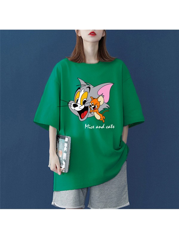 Tom and Jerry 6 Unisex Mens/Womens Short Sleeve T-shirts Fashion Printed Tops Cosplay Costume