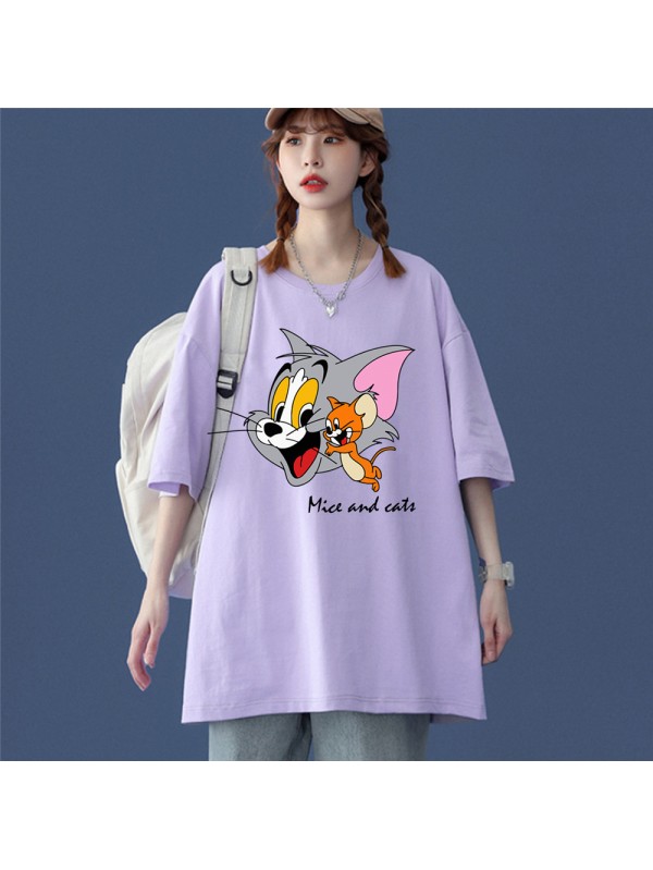 Tom and Jerry 8 Unisex Mens/Womens Short Sleeve T-shirts Fashion Printed Tops Cosplay Costume