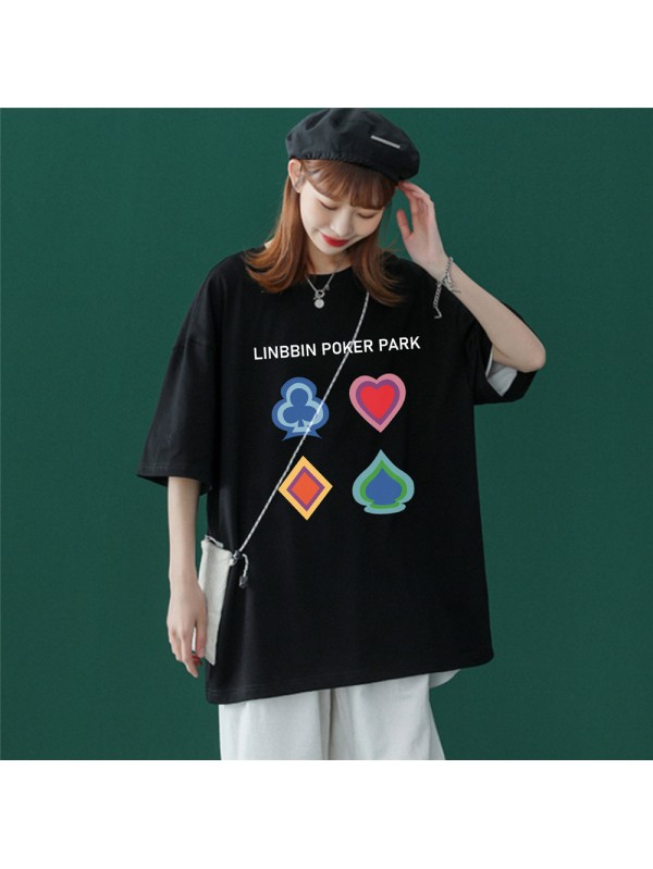 Poker black Unisex Mens/Womens Short Sleeve T-shirts Fashion Printed Tops Cosplay Costume