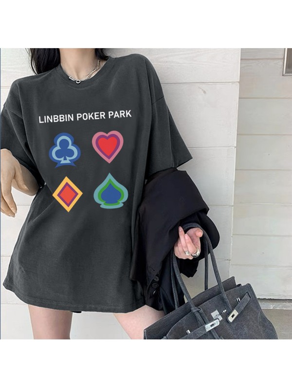 Poker grey Unisex Mens/Womens Short Sleeve T-shirts Fashion Printed Tops Cosplay Costume