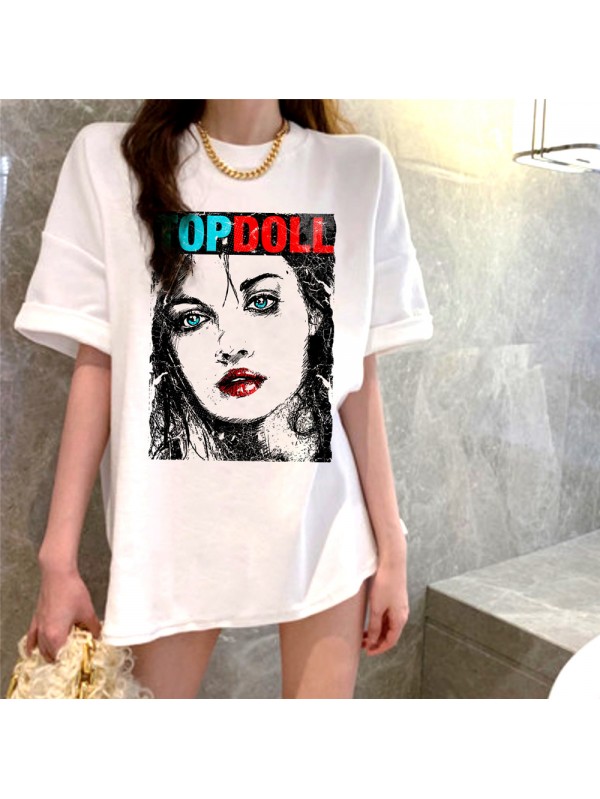 Topdoll Girl 1 Unisex Mens/Womens Short Sleeve T-shirts Fashion Printed Tops Cosplay Costume