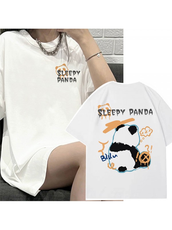 Sleepy Panda 1 Unisex Mens/Womens Short Sleeve T-shirts Fashion Printed Tops Cosplay Costume