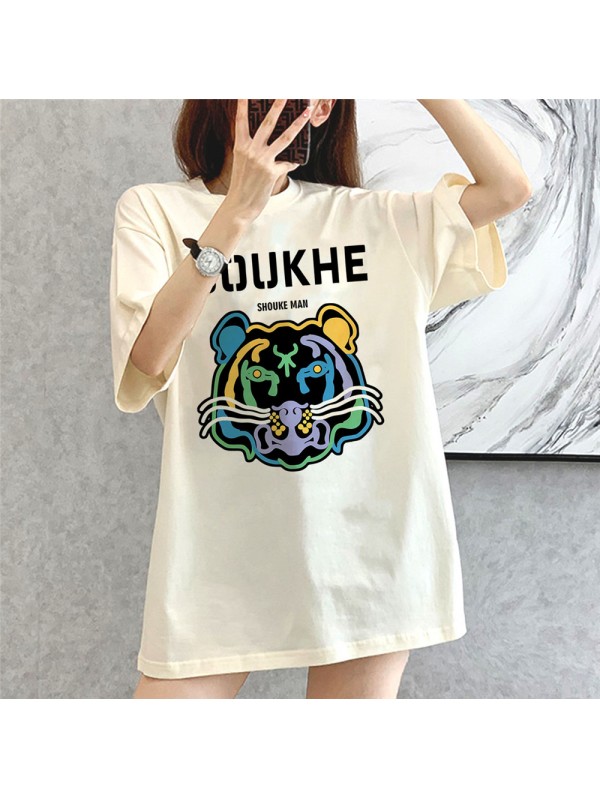 Tigger beige Unisex Mens/Womens Short Sleeve T-shirts Fashion Printed Tops Cosplay Costume