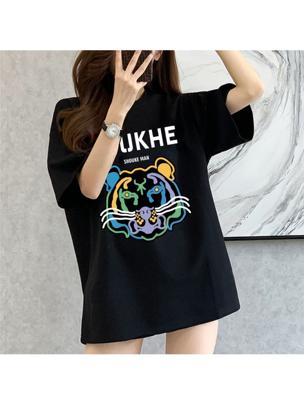 Tigger black Unisex Mens/Womens Short Sleeve T-shirts Fashion Printed Tops Cosplay Costume