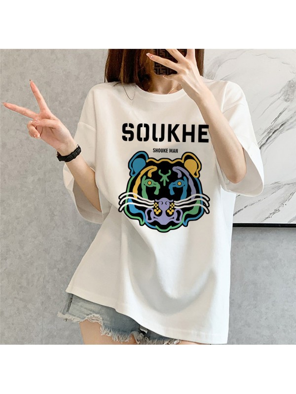 Tigger white Unisex Mens/Womens Short Sleeve T-shirts Fashion Printed Tops Cosplay Costume