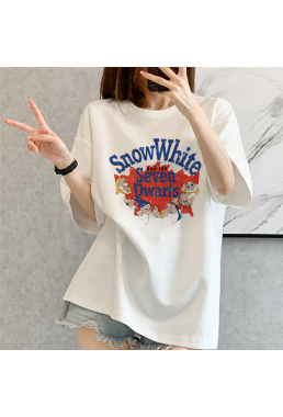 The Seven Dwarfs white Unisex Mens/Womens Short Sleeve T-shirts Fashion Printed Tops Cosplay Costume