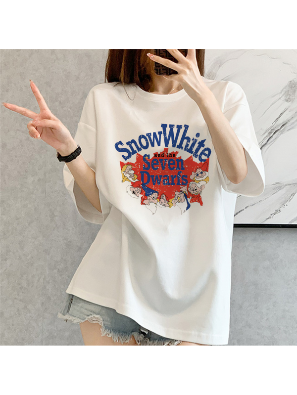 The Seven Dwarfs white Unisex Mens/Womens Short Sleeve T-shirts Fashion Printed Tops Cosplay Costume