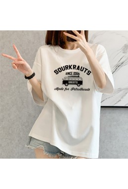 Sourkrauts white Unisex Mens/Womens Short Sleeve T-shirts Fashion Printed Tops Cosplay Costume