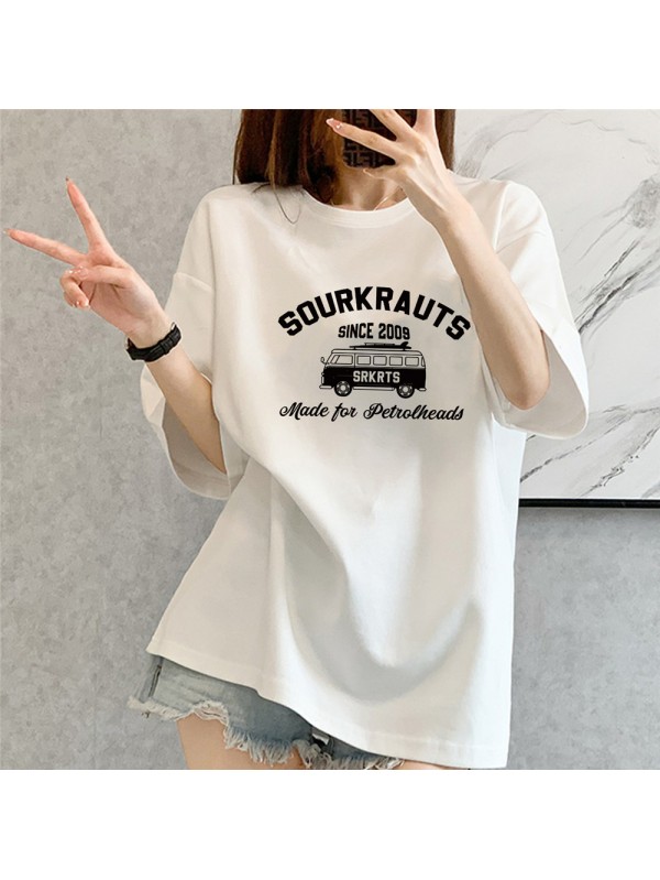 Sourkrauts white Unisex Mens/Womens Short Sleeve T-shirts Fashion Printed Tops Cosplay Costume