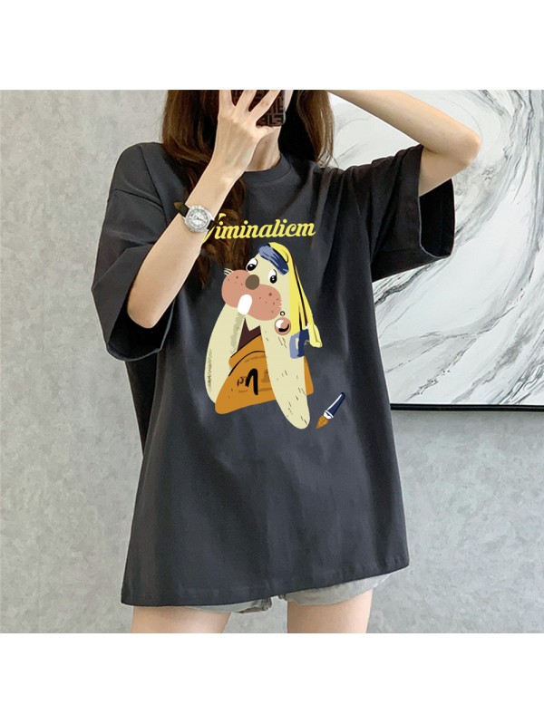 Niminaliem Rabbit 3 Unisex Mens/Womens Short Sleeve T-shirts Fashion Printed Tops Cosplay Costume