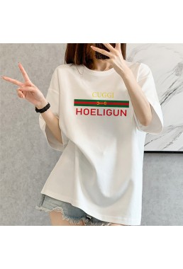 Fashion Guggi white Unisex Mens/Womens Short Sleeve T-shirts Fashion Printed Tops Cosplay Costume