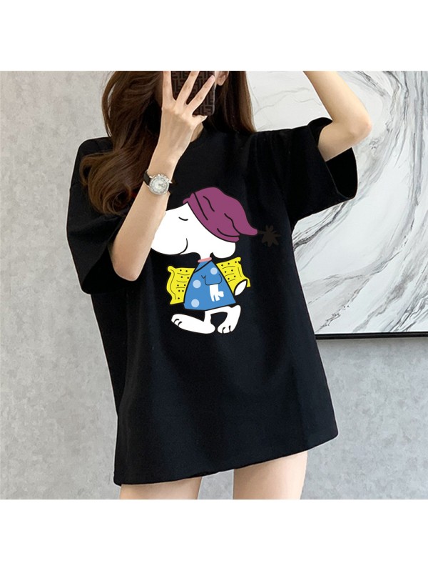 Scooby Doo black Unisex Mens/Womens Short Sleeve T-shirts Fashion Printed Tops Cosplay Costume