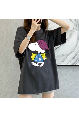 Scooby Doo grey Unisex Mens/Womens Short Sleeve T-shirts Fashion Printed Tops Cosplay Costume