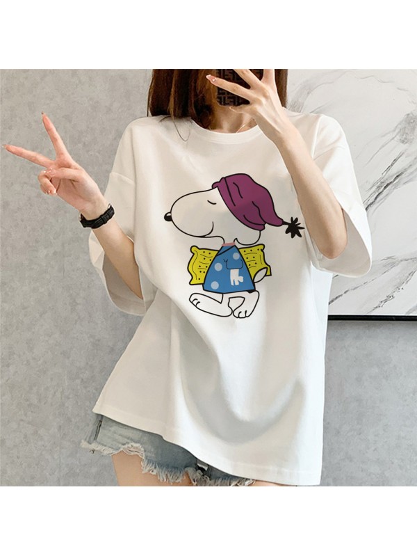 Scooby Doo white Unisex Mens/Womens Short Sleeve T-shirts Fashion Printed Tops Cosplay Costume