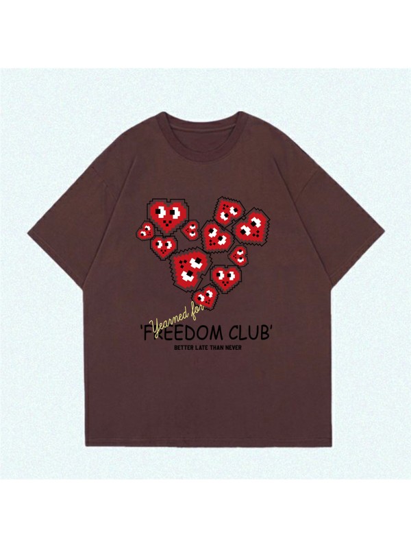 Sweet Heart coffee Unisex Mens/Womens Short Sleeve T-shirts Fashion Printed Tops Cosplay Costume