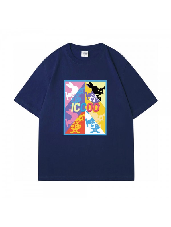 ICCOO Rabbit blue Unisex Mens/Womens Short Sleeve T-shirts Fashion Printed Tops Cosplay Costume
