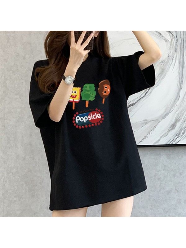 PopSicle black Unisex Mens/Womens Short Sleeve T-shirts Fashion Printed Tops Cosplay Costume