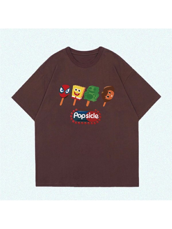 PopSicle coffee Unisex Mens/Womens Short Sleeve T-shirts Fashion Printed Tops Cosplay Costume