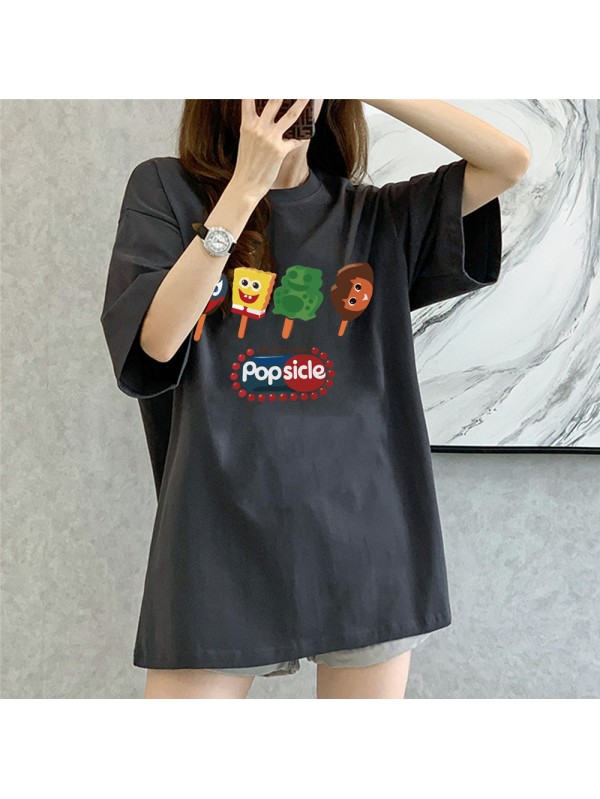 PopSicle grey Unisex Mens/Womens Short Sleeve T-shirts Fashion Printed Tops Cosplay Costume