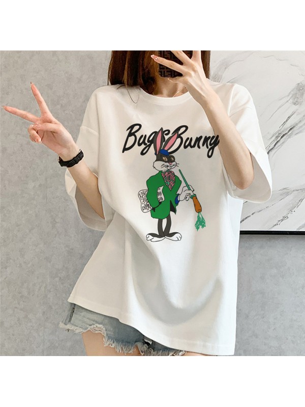 Teacher Rabbit White Unisex Mens/Womens Short Sleeve T-shirts Fashion Printed Tops Cosplay Costume