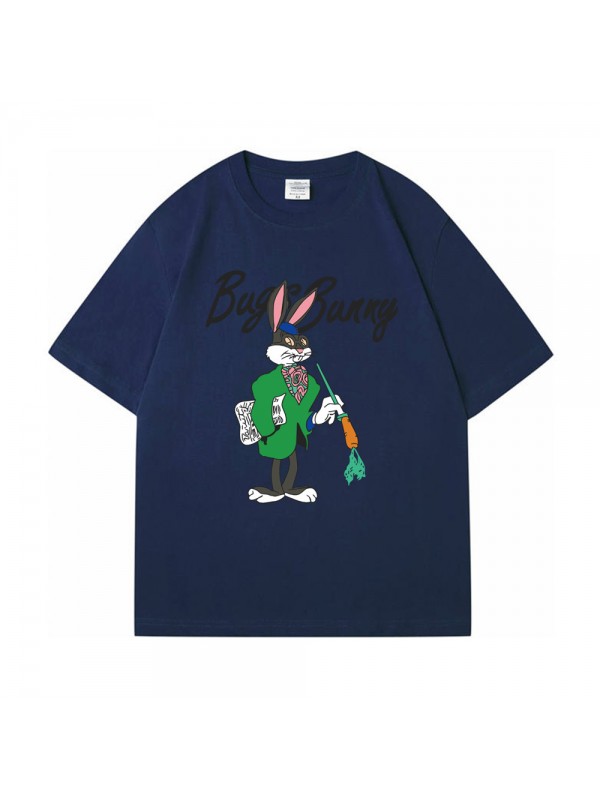 Teacher Rabbit blue Unisex Mens/Womens Short Sleeve T-shirts Fashion Printed Tops Cosplay Costume