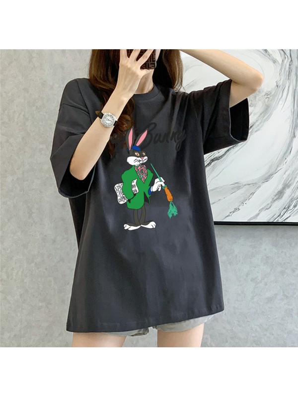 Teacher Rabbit grey Unisex Mens/Womens Short Sleeve T-shirts Fashion Printed Tops Cosplay Costume