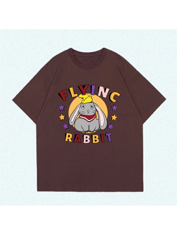 Flying Rabbit Coffee Unisex Mens/Womens Short Sleeve T-shirts Fashion Printed Tops Cosplay Costume