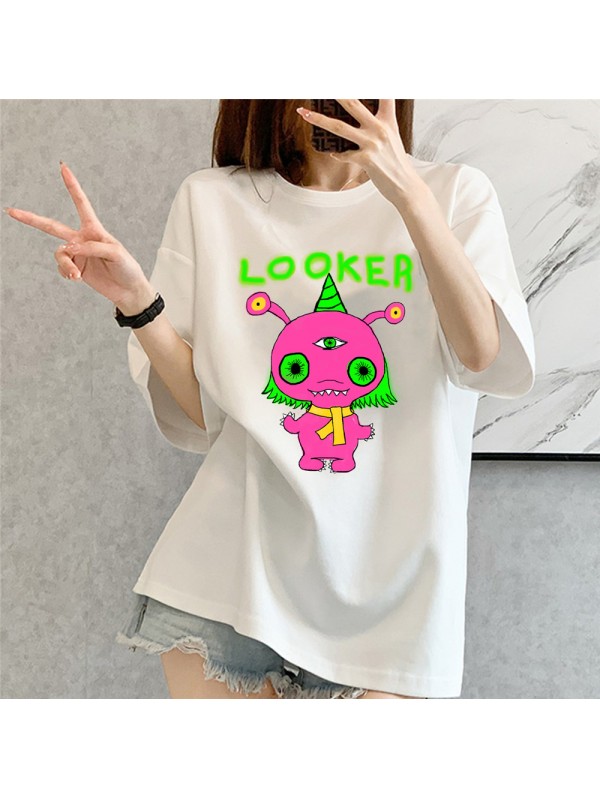 Pink Monster Looker 2 Unisex Mens/Womens Short Sleeve T-shirts Fashion Printed Tops Cosplay Costume