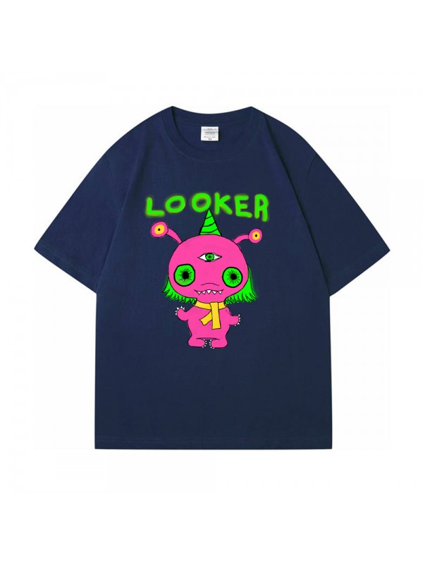 Pink Monster Looker 3 Unisex Mens/Womens Short Sleeve T-shirts Fashion Printed Tops Cosplay Costume