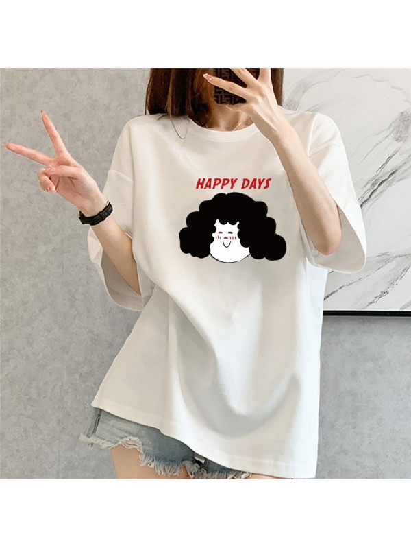 Happy Days 2 Unisex Mens/Womens Short Sleeve T-shirts Fashion Printed Tops Cosplay Costume