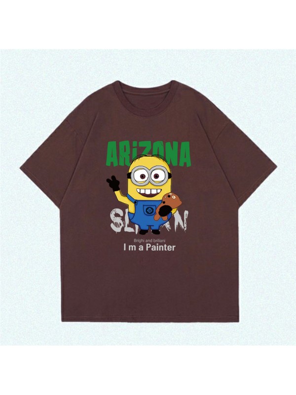 Minions ARIZONA 5 Unisex Mens/Womens Short Sleeve T-shirts Fashion Printed Tops Cosplay Costume