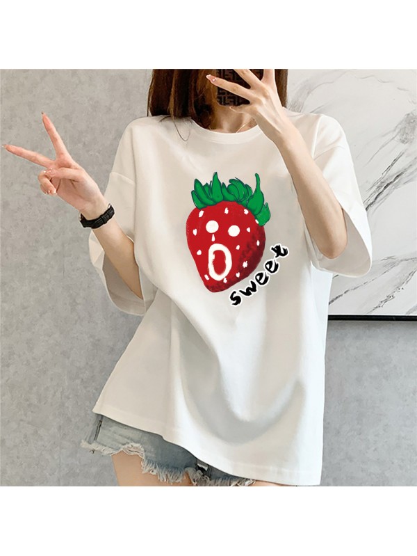 Sweet Strawberry 1 Unisex Mens/Womens Short Sleeve T-shirts Fashion Printed Tops Cosplay Costume