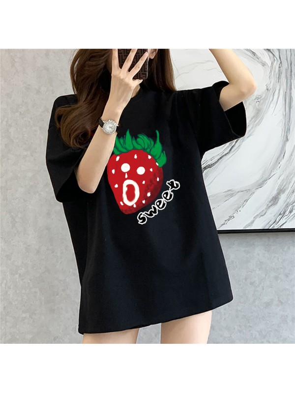 Sweet Strawberry 3 Unisex Mens/Womens Short Sleeve T-shirts Fashion Printed Tops Cosplay Costume