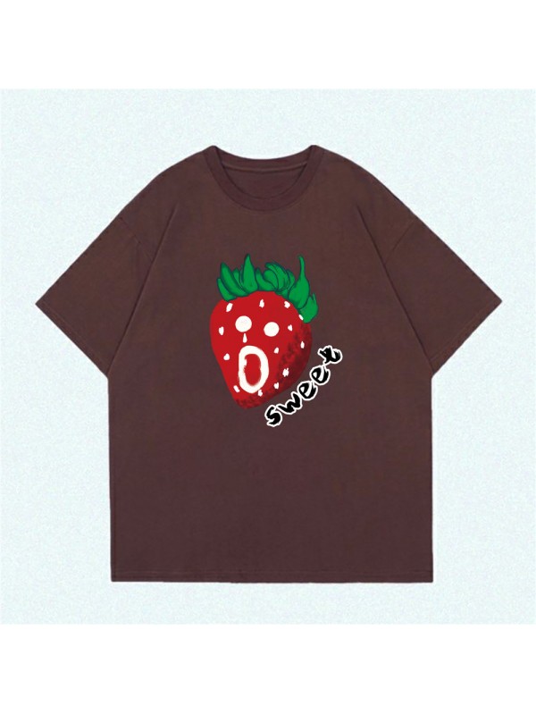 Sweet Strawberry 4 Unisex Mens/Womens Short Sleeve T-shirts Fashion Printed Tops Cosplay Costume